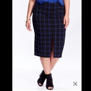 Old Navy High Rise Front Slit Midi Pencil Skirt
